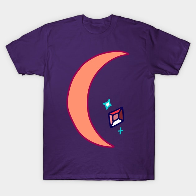 Jewel Crecent Moon T-Shirt by saradaboru